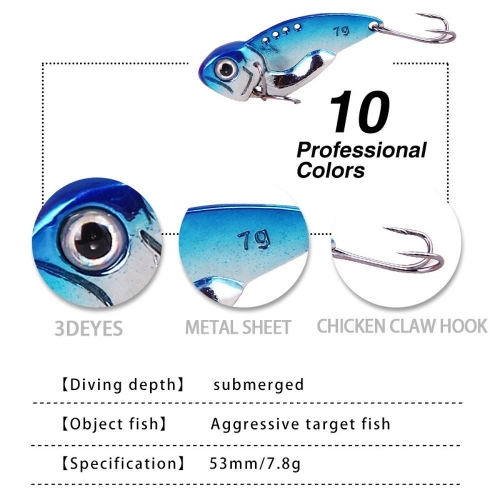 Metal Fishing Lures Wobble Rotating Lures Floating Baits Durable Vibration Bait  Fishing Tackle