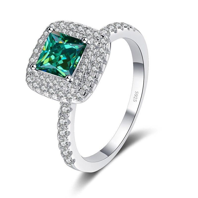 Bague Ringen Роскошное твердое серебро 1 карат, обручальное кольцо с муассанитом принцессы, винтажное ювелирное изделие, подарок для женщин