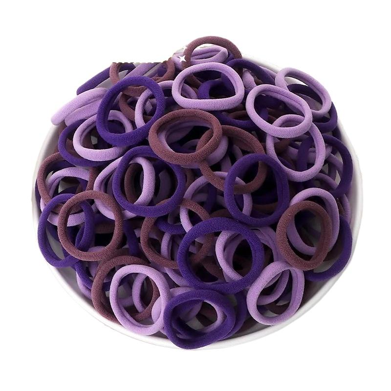 4cm Solid Color Elastic Hair Ties, Girls High Ponytail Towel Circle Hair Accessories