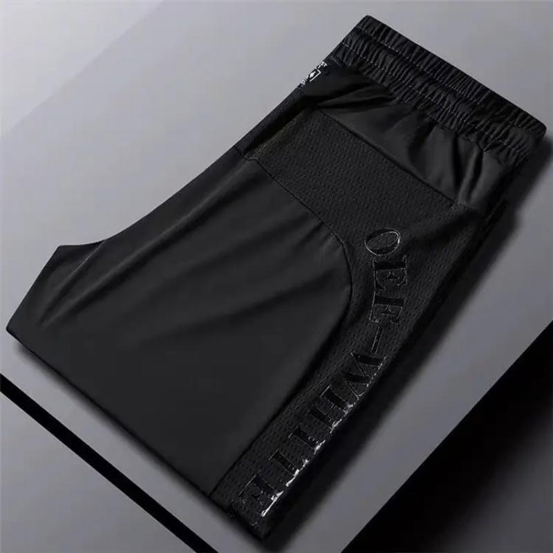 Новые мужские брюки Ice Silk, летние, тонкие, быстросохнущие, спортивные, повседневные, свободного кроя, с драпировкой, с кондиционером
