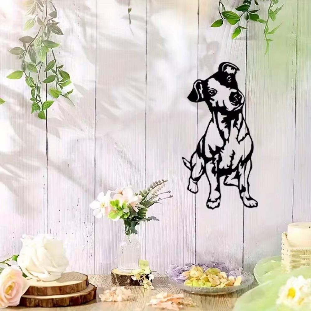 1 шт. Милая подвесная картина с щенком, элегантный металлический декор, идеально подходит для садовых стен, красивое украшение для свадьбы и вечеринки