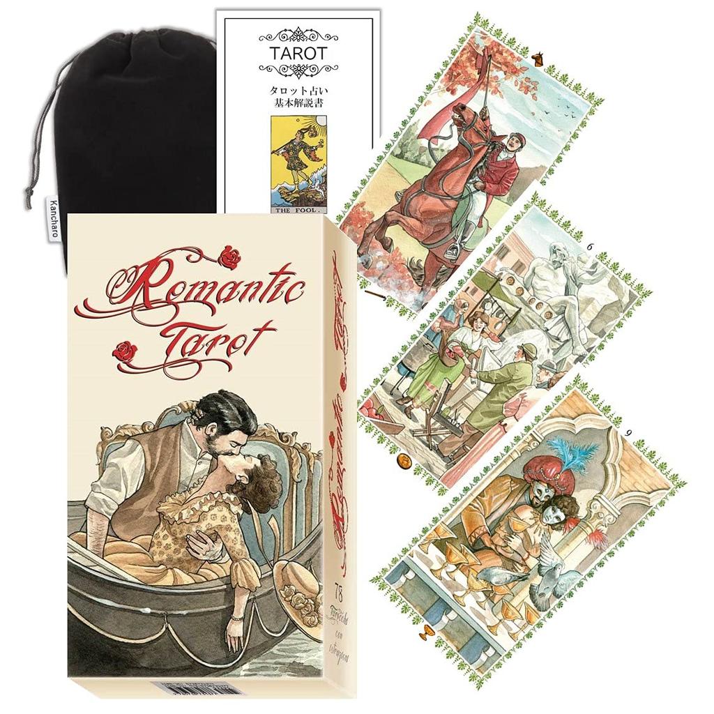 Kancharo Tarot Cards 78 Pieces Tarot Fortune Telling Japanese Tarot Card Basic Instructions Pouch Included [Romantic Tarot] & (Genuine Product)