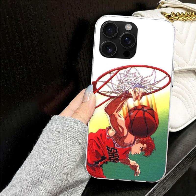 Anime S-SLAM DUNK Case for iPhone 13 12 Mini 11 Pro Max Soft Phone Cover X XS XR 7 SE 8 Plus 6 6S 5 5S Silicone Black Capa