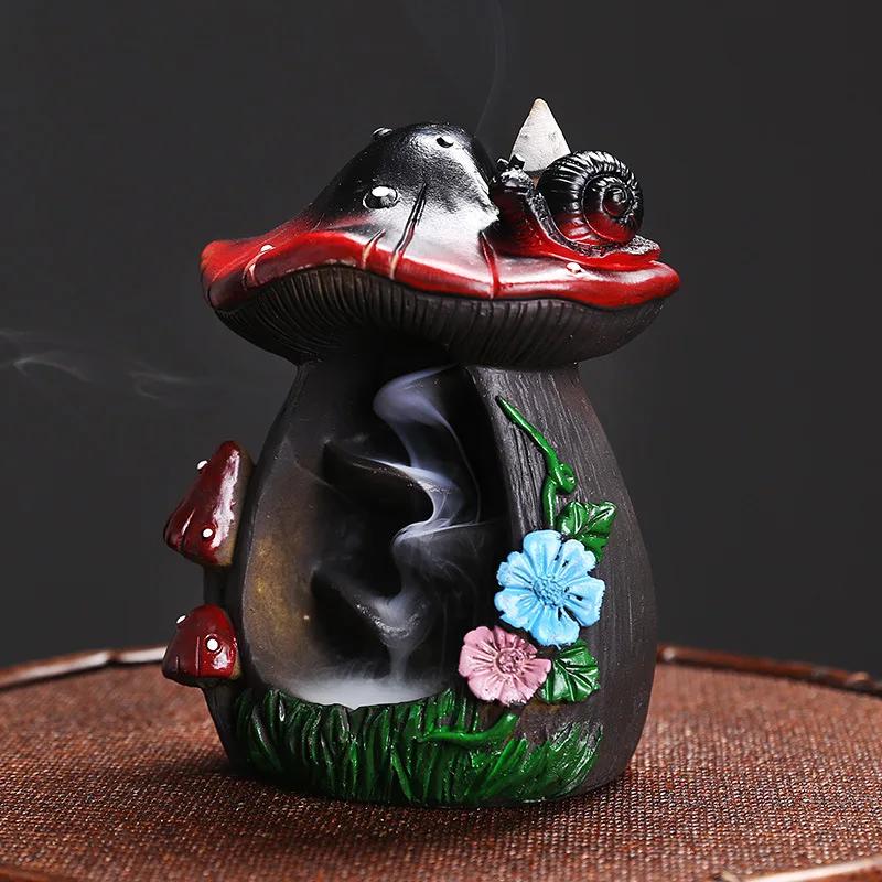 1pc Resin Waterfall Incense Burner Halloween Pumpkin Backflow Incense Burner Home Decor Home Aromatherapy (Without Incense)