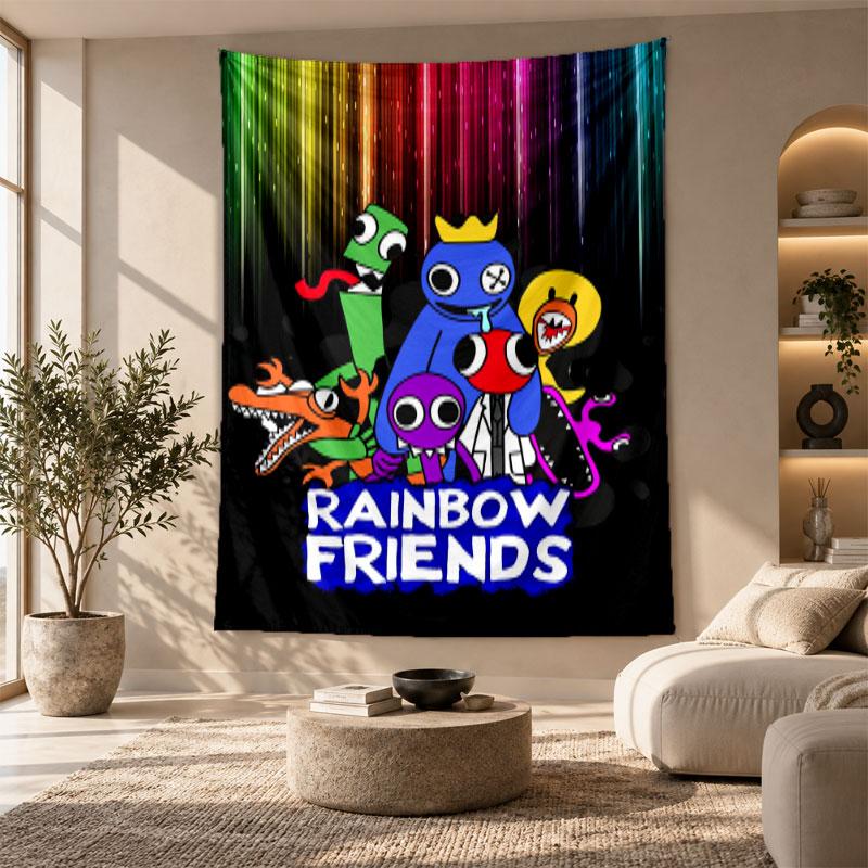Decorative Tapestry,Rainbow Friends Printed Wall Art, Lightweight Wall Hanging For Bedroom Background