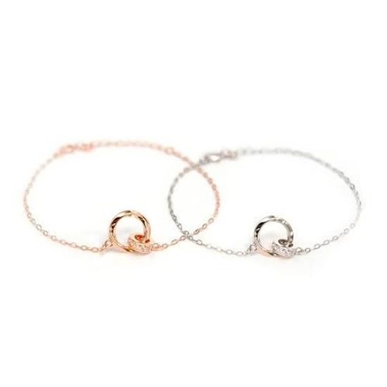Nicoiro Pair Bracelet Eternal Love NOPB2 (Simple No Engraving Type (Silver Pink Gold) S925)