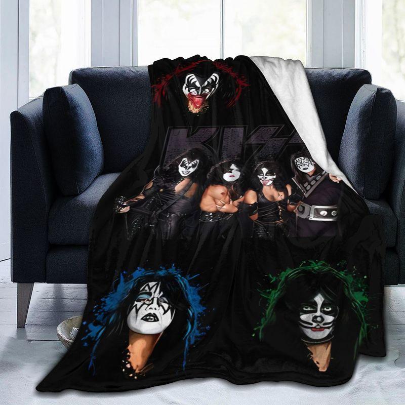KISS Rock Band 3d одеяло с принтом, фланелевое одеяло, супер мягкое флисовое одеяло, теплое одеяло для спальни, дивана, дивана, подарки