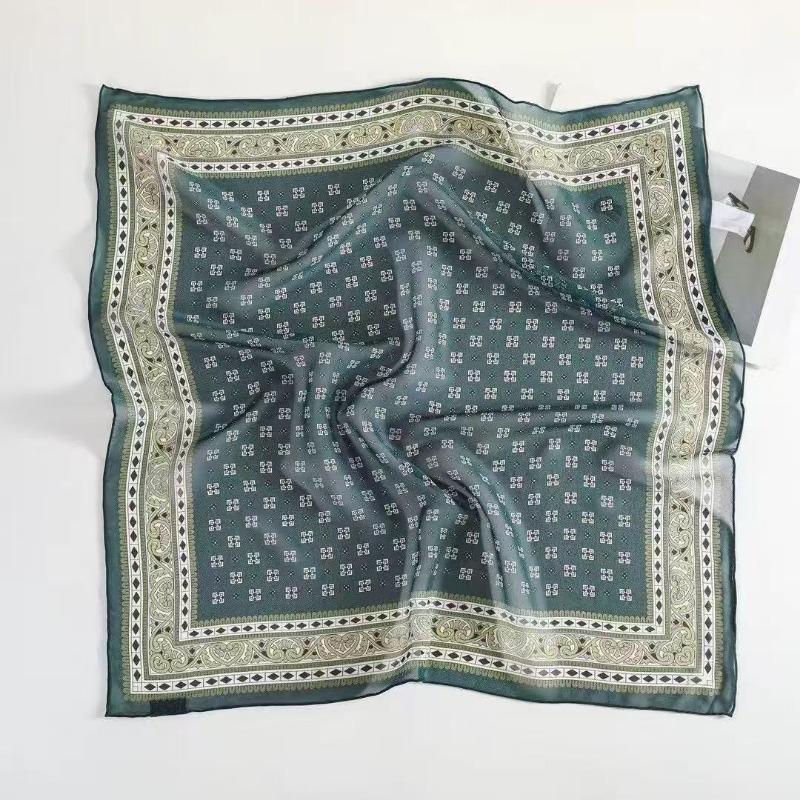 Spring and Summer New 100% Mulberry Silk Georgette Silk Scarf Women's Retro Lazy Chinese Square Scarf Premium Scarf Accessories