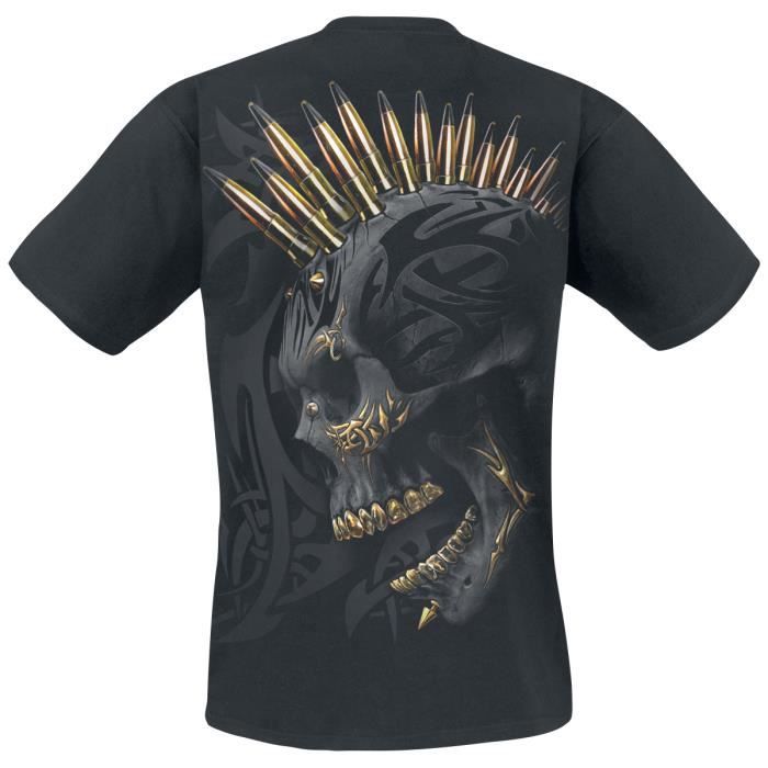 T-shirt Homme - Spiral - Noir - 100% Coton - Manches Courtes - Col Classique