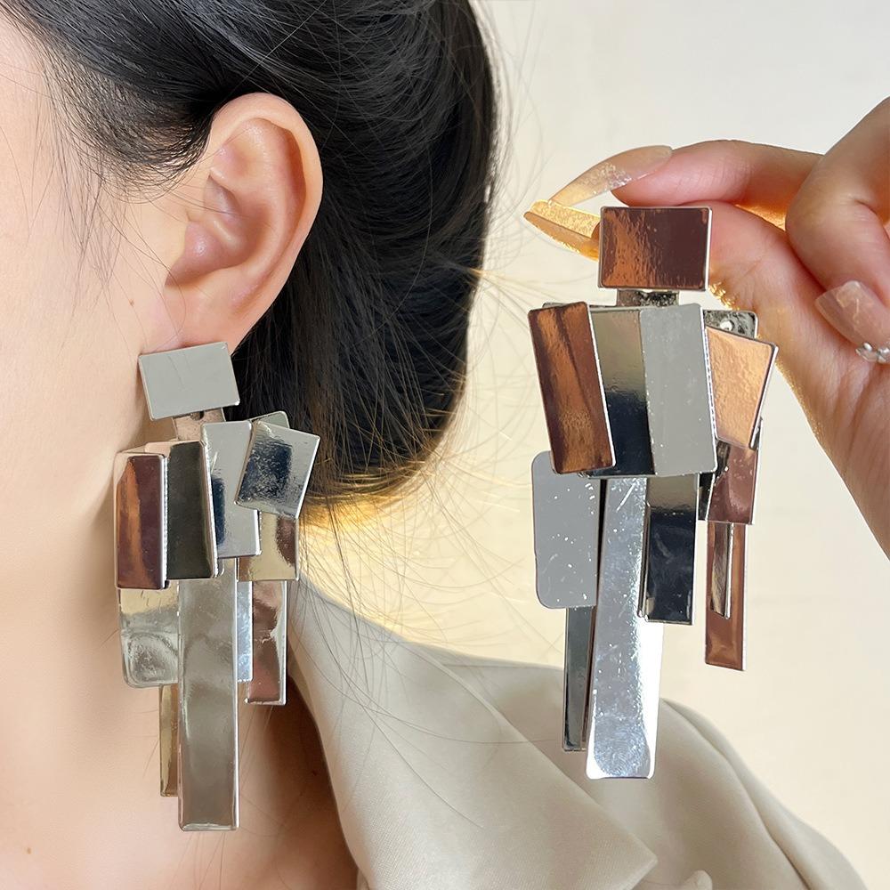 Square Geometric Tassels Dangle Earrings Holiday Party Jewelry Stud Earrings Women Gifts