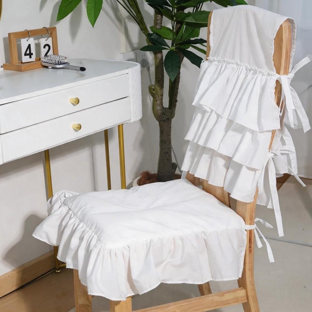 Washable Chair Backrest Cover White Dining Chair Back Decor French-Style Chair Cover Wedding