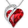 Leafael Necklaces for Women, Infinity Love Birthstone Heart Crystal Pendant, Birthday Jewelry Silver Plated, 18 Plus 2 Inch Adjustable Chain