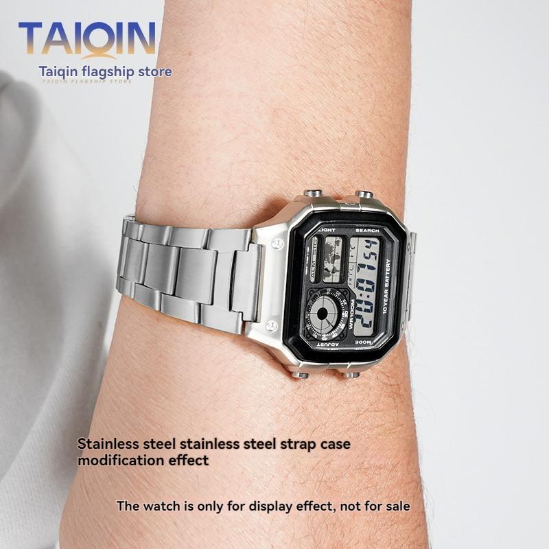 Корпус для часов AE1200 для Casio 3299 AE-1200WH Измененный металлический корпус из нержавеющей стали с водонепроницаемым кольцом Черный Серебристый Корпус для часов