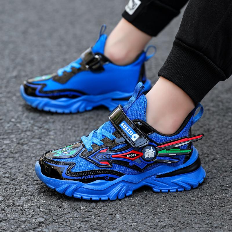 Модная детская спортивная обувь для мальчиков, осенние дышащие кроссовки, легкие кроссовки для бега в школе, повседневная летняя обувь для ходьбы