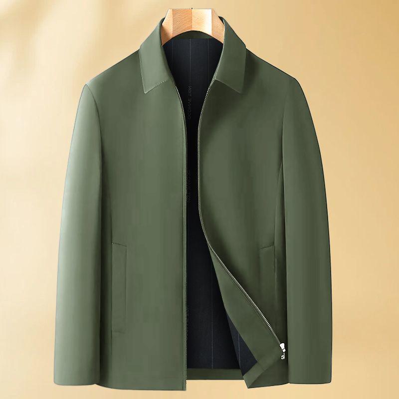Men's Lapel Jacket for Middle-aged and Elderly Dads, Thin Spring/Autumn Administrative Style