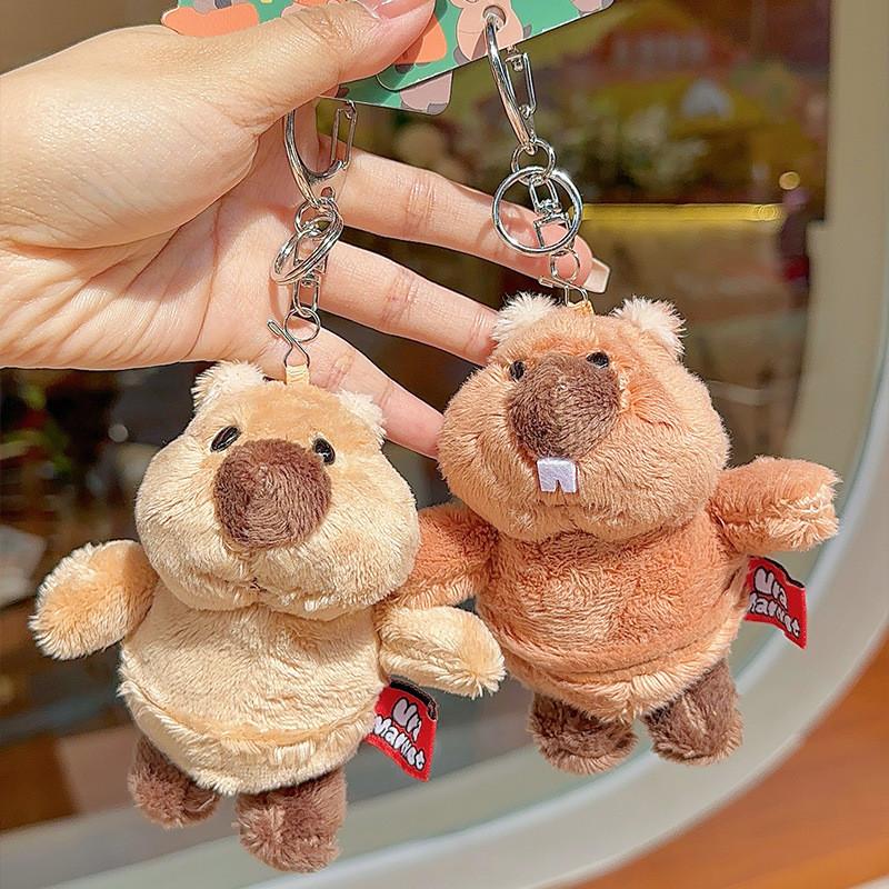 Marmota Cartoon Cute Plush Keychain Backpack Pendant For Gift And Use Everyday
