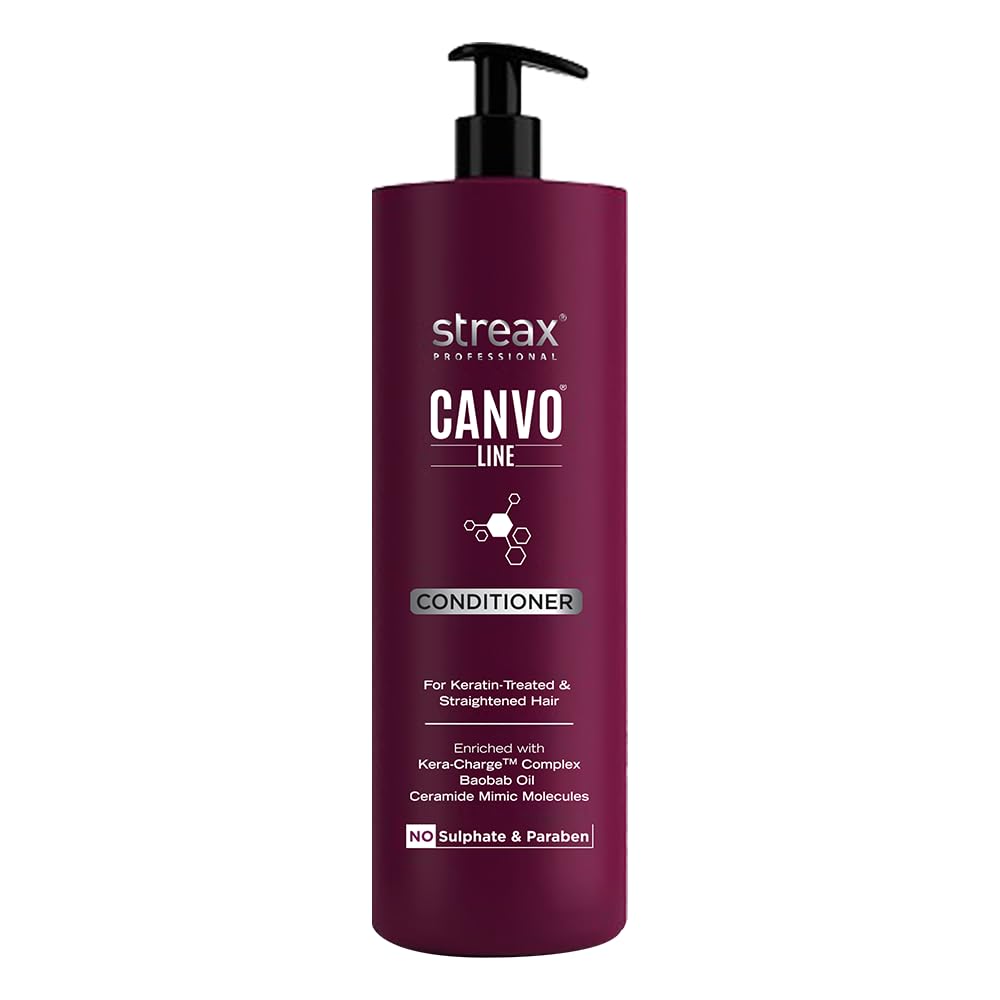 Streax Профессиональный кондиционер Canvoline Fresh 950 г для выпрямленных волос, уход после процедуры, без парабенов, без сульфатов