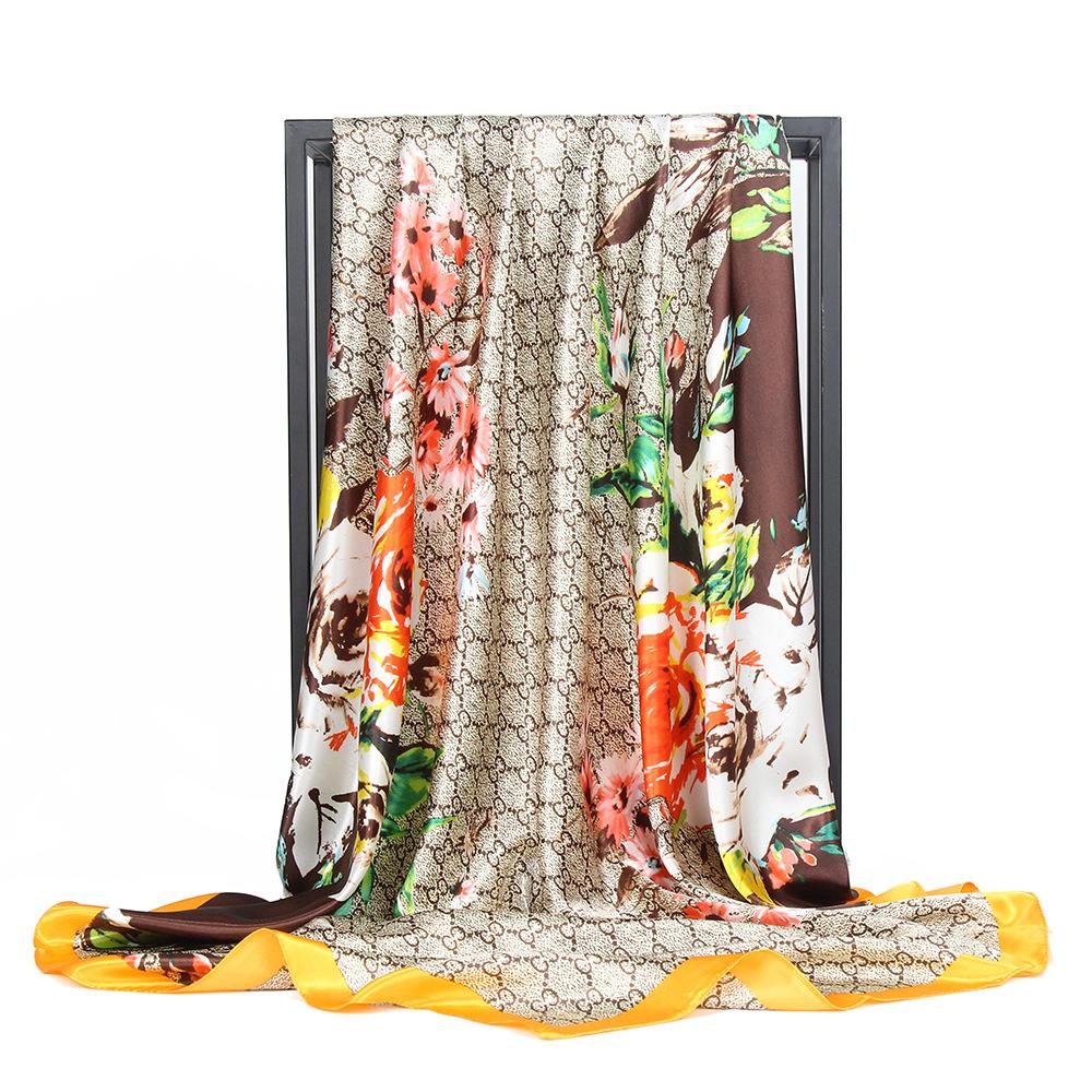 High-quality Luxurious Silk Scarves Headband Scarfs Neck Scarf For Women Chain Silk Scarf Women's Decorative Shawl