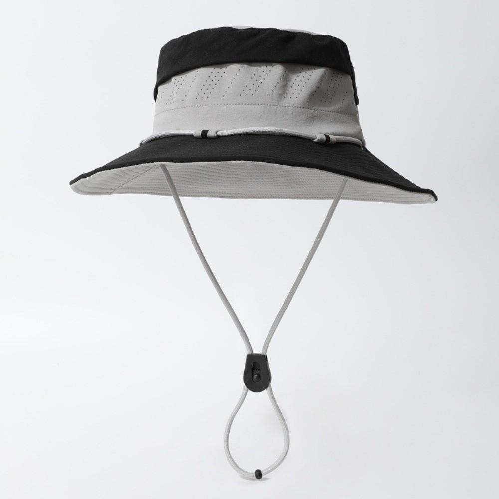 Color Blocking Sun Protection Bucket Hat Big Brim Sun Hat Fashion Sunscreen Fisherman Hat  Girl