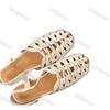 Women's Sandals 2025 New Weave Baotou Lightweight Comfortable Casual Shoes Hollow Breathable Fashion Luxury Square Toe Sandals