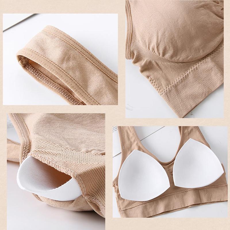 Wireless Sports Bra Plus Size Adjustable Seamless Yoga Bras Women Comfortable Push Up Stretch Vest