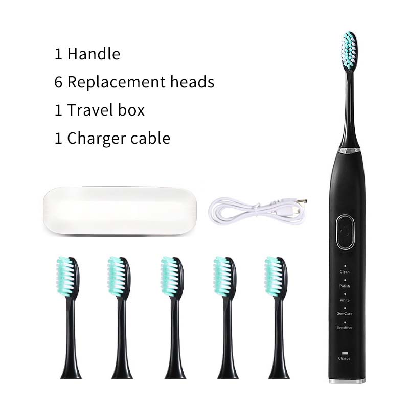 Ultrasonic Electric Toothbrush Rechargeable USB for Adults Teeth Whitening 5Mode Sonic Tooth Brushes Smart Timer with Travel Box