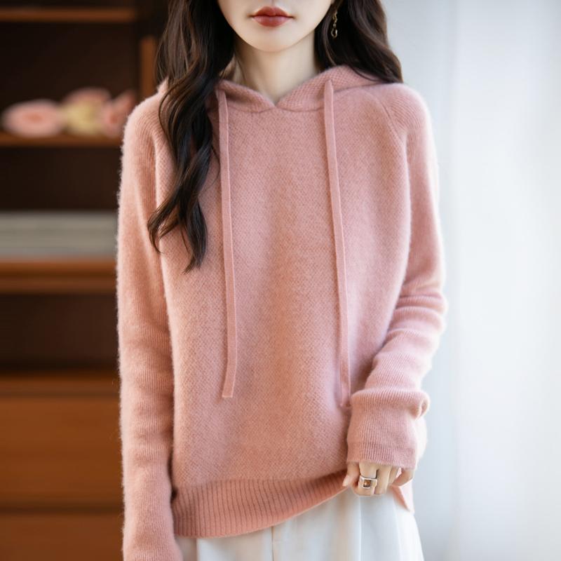 Women's Cashmere Sweater Qinghe Cashmere 30% Cashmere 70% Wool Autumn and Winter Pullover Warm and Fashionable