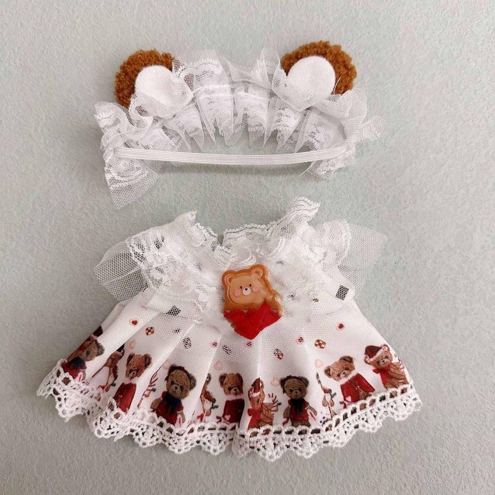 20CM Doll Clothes Multicolor Hairband Suspender Gift Cap Dress Suit Cotton Stuffed Doll