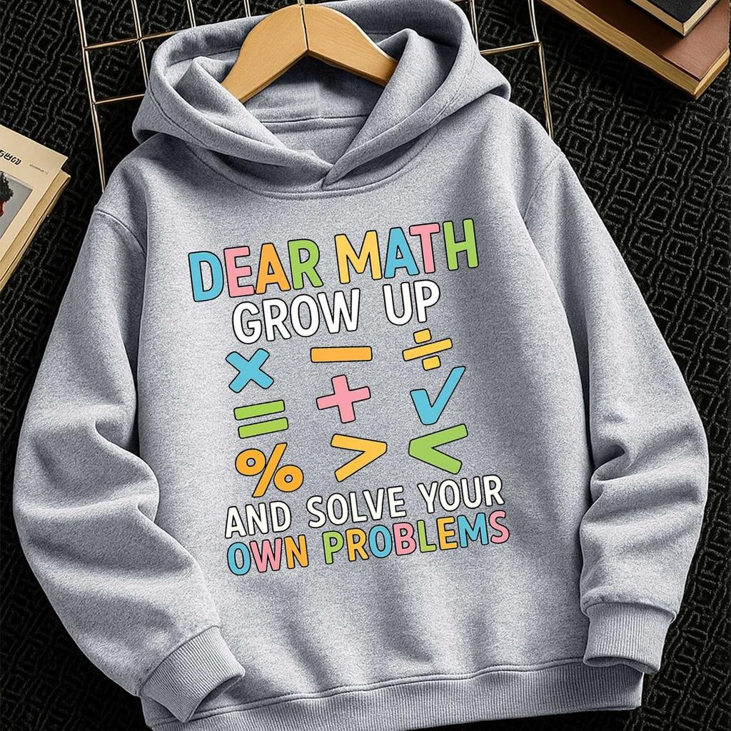 Boys' & Girls' Warm Winter Hooded Sweatshirt – Casual Letter-Print Pullover, Long-Sleeve Outdoor Sports Hoodie
