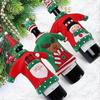3pcs Ugly Sweater Christmas Wine Bottle Covers, Holiday Wine Bottle Sweater Cover with Hat for Ugly Christmas Sweater Party Decorations