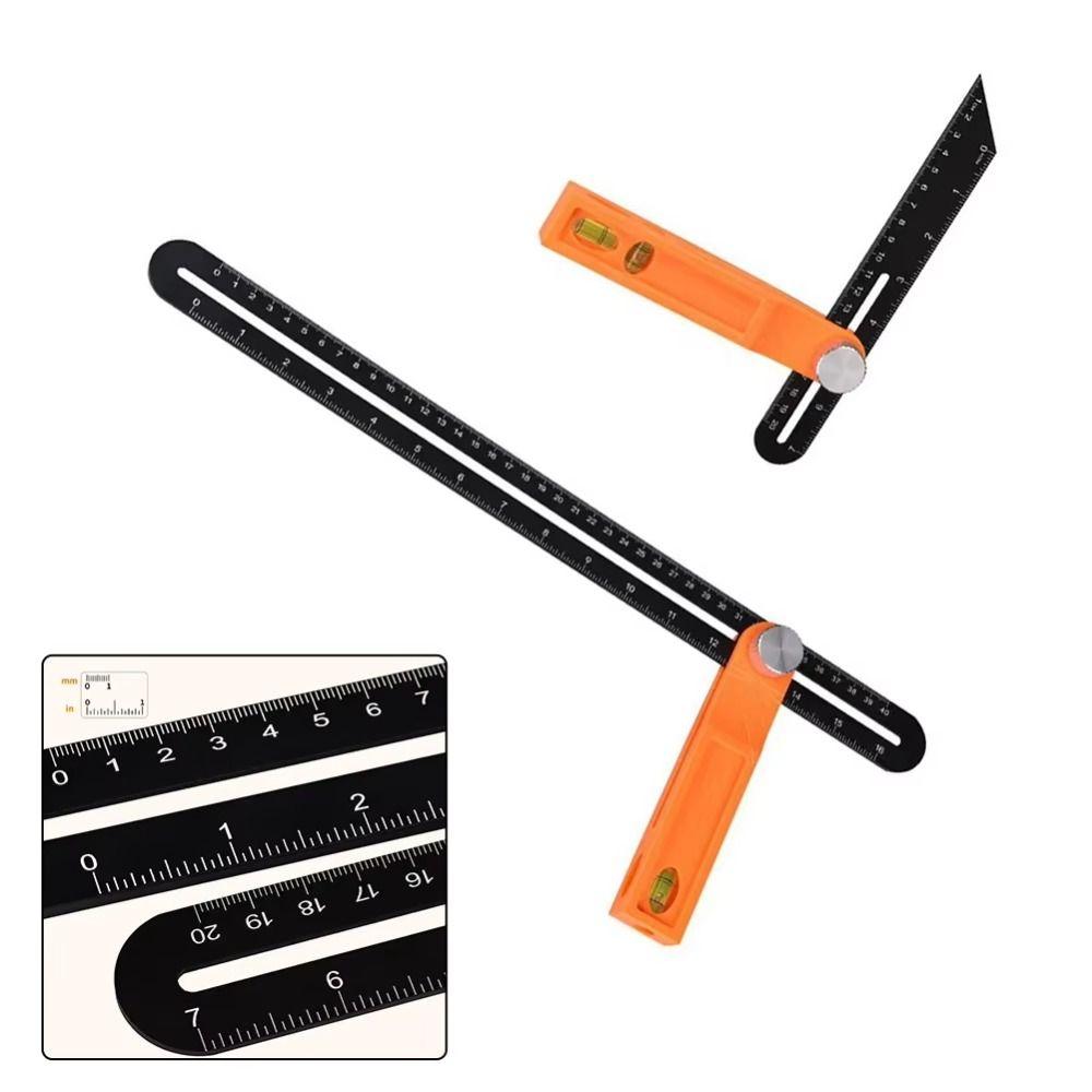 Adjustable Measuring Tool High Precision Sliding Level Ruler Level Tool T-Shape Ruler Woodworking
