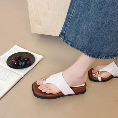 Модные Горячие Продажи 2025 Новые Элегантные Женские Летние Сандалии Пляжный Стиль Шлепанцы Вьетнамки Резиновая Подошва Полиуретановый Материал Пляжная Обувь