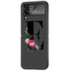 Чехол с буквами «сделай сам» и цветком для Samsung Galaxy Z Flip 3 4 5G, черный жесткий корпус для телефона из ПК Z Flip4, роскошный чехол в виде ракушки