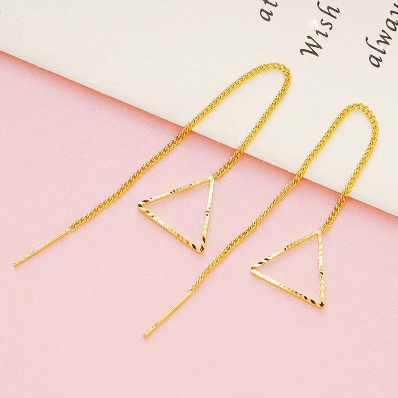 Высококачественные серьги с имитацией песочного золота: Долговечный дизайн кисточек для женщин, трансграничные медные аксессуары
