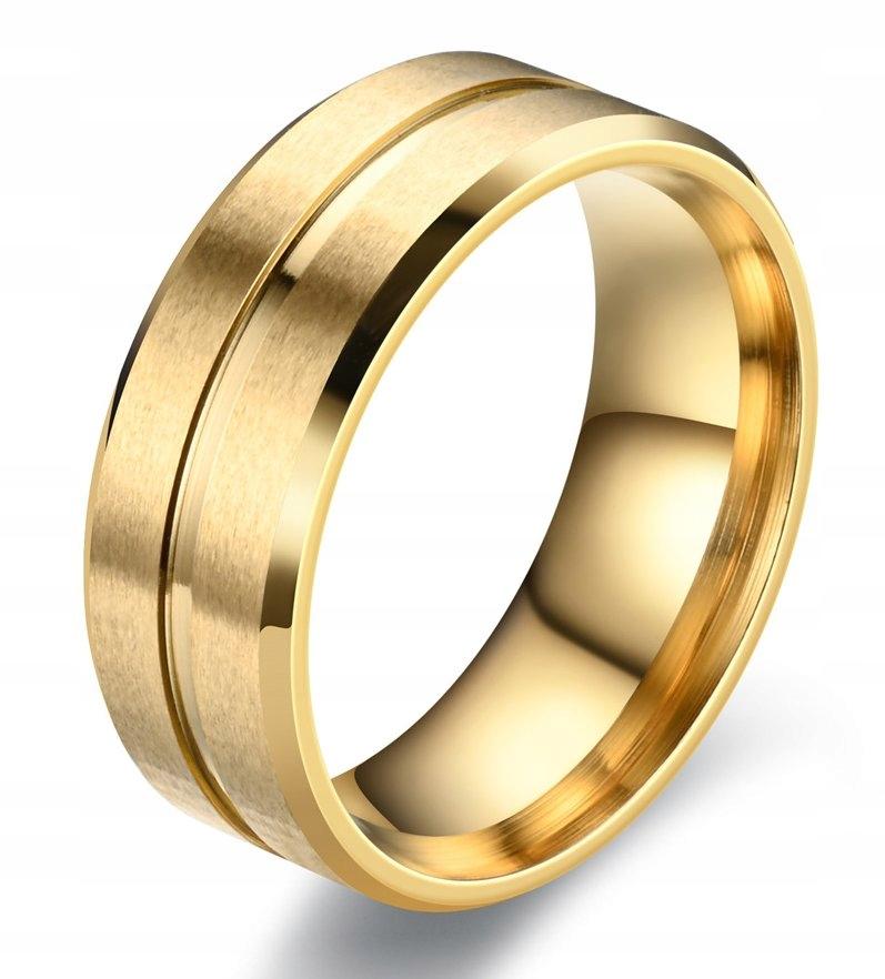 Wedding Ring Gold Steel Jewelry 316L Size 22 Eu22 Us10
