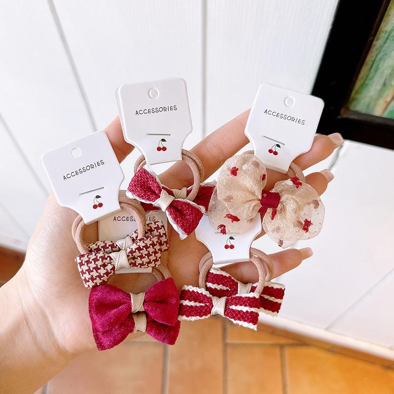 5Pair Cute Hair Band for Girls Sweet Pricess Fashion Hair Rope for Toddler Girl Lovely Elastic Hair Band Baby Headwear