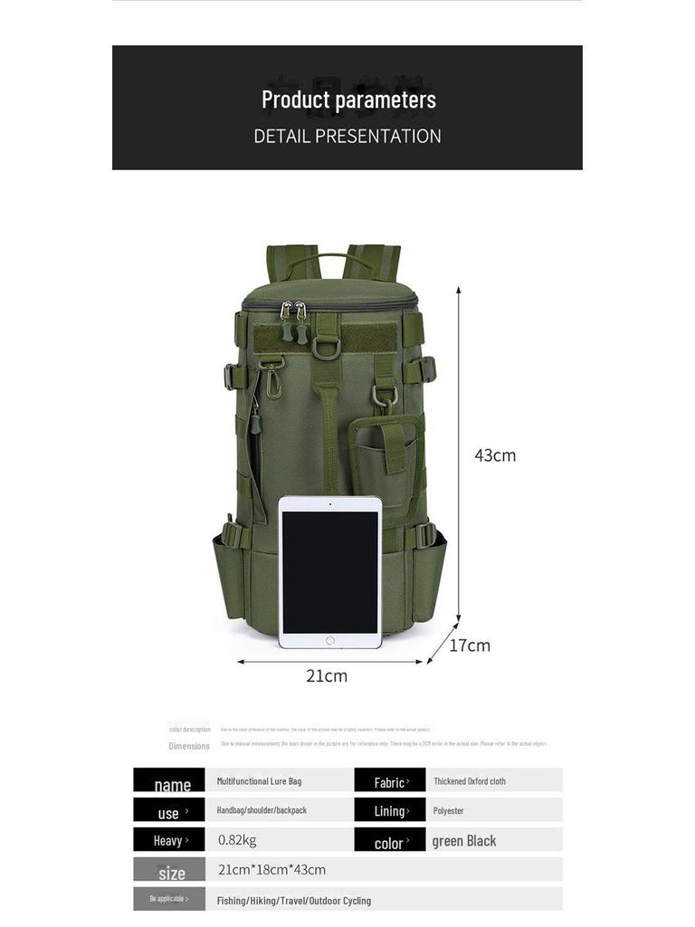 Водонепроницаемый многофункциональный рыболовный рюкзак Luya с вместительным отделением для сухого/мокрого хранения и креплением для ремня для снастей