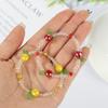 Women Girl Sweet Fruit Crystal Beaded Bracelet Bangles Glass Crystal Stone Elastic Rope Bracelets