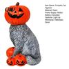 Подарок для любителей кошек, Светящаяся фигурка тыквы, Жуткая настольная скульптура из смолы на Хэллоуин, Детализированная фигурка с текстурой меха, Осеннее украшение
