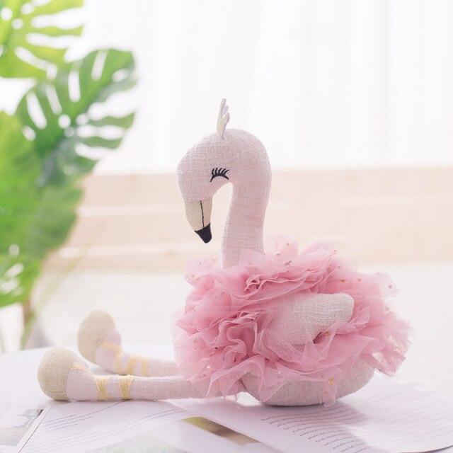 1pc 45cm Swan Plush Toys Cute Flamingo Doll Stuffed Soft Animal Doll Ballet Swan With Crown Baby Kids Appease Toy Gift For Girl