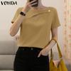 Women Short Sleeve Cutout Casual Elegant T-shirts Tops