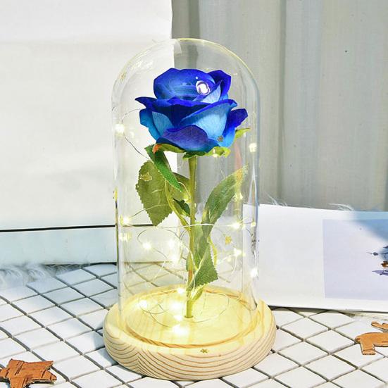 Artificial Rose Flowers Eternal Rose with LED Light Realistic Looking Battery Powered Simulation Rose Flower Holiday Gifts