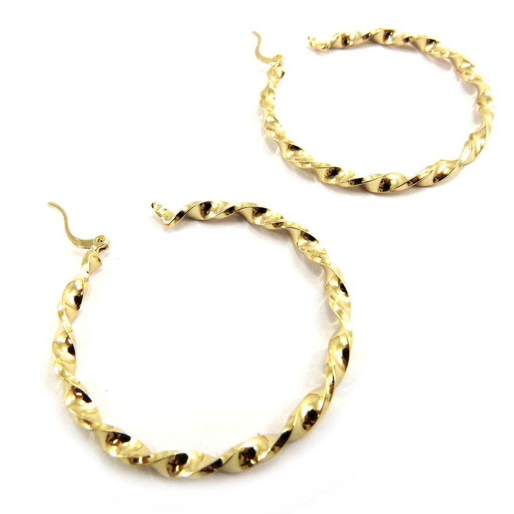 Les Trésors De Lily [L4311] - Позолоченные серьги-кольца «Торсады» - 40x3 мм