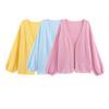 Kaslead New Women clothes Western Style Fashion Simple and Versatile Fresh Solid Color Knit cardigan