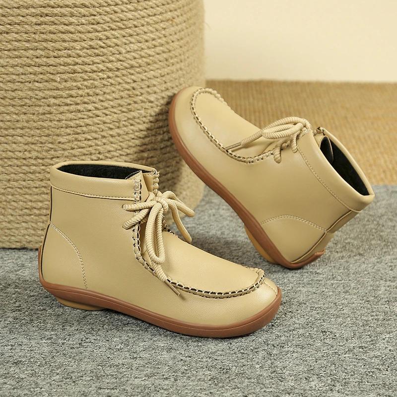 Кожаные ботильоны Короткие уличные на шнуровке Осенние Wallabees Высокие осенние ботинки из цельного зерна Роскошные туфли большого размера Plus