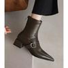 Sexy and Beautiful Women's Short Boots Autumn New Pointed Wedge Temperament Thin French Women's Boots