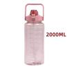 2 Liters Straw Plastic Water Bottle Large Portable Travel Bottle Sports Fitness Cup High Value Big Fat Cup Adult Universal