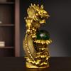 Chinese Style Fengshui Wealth Attract Brass Dragon Ornaments Auspicious Dragon Playing with Pearls Living Room Decoration