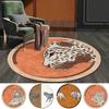 Modern Orange Brown Lion Elephant Pattern Circular Carpet Home Living Room Bedroom Floor Decoration Carpet