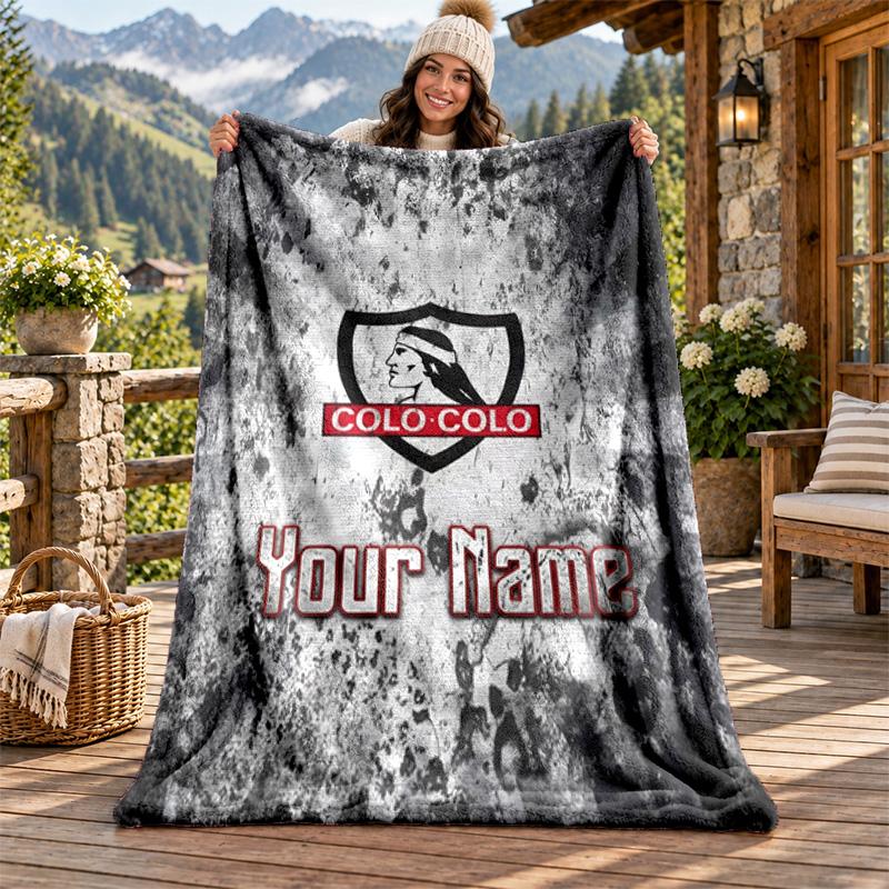 Colo-colo Custom Name Flannel Blanket Personalized Soft Warm Plush Throw Blanket Customized Gift for Family Friends